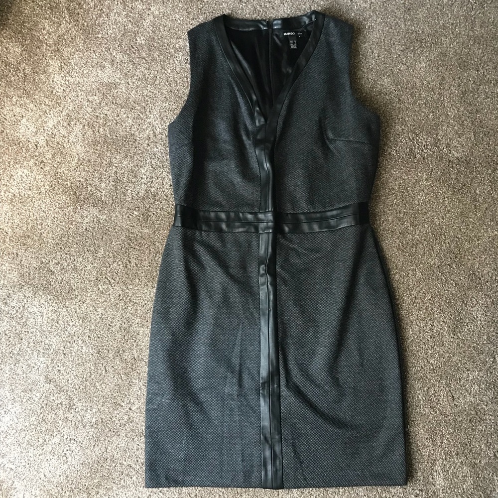 Black Mango fitted A-line dress